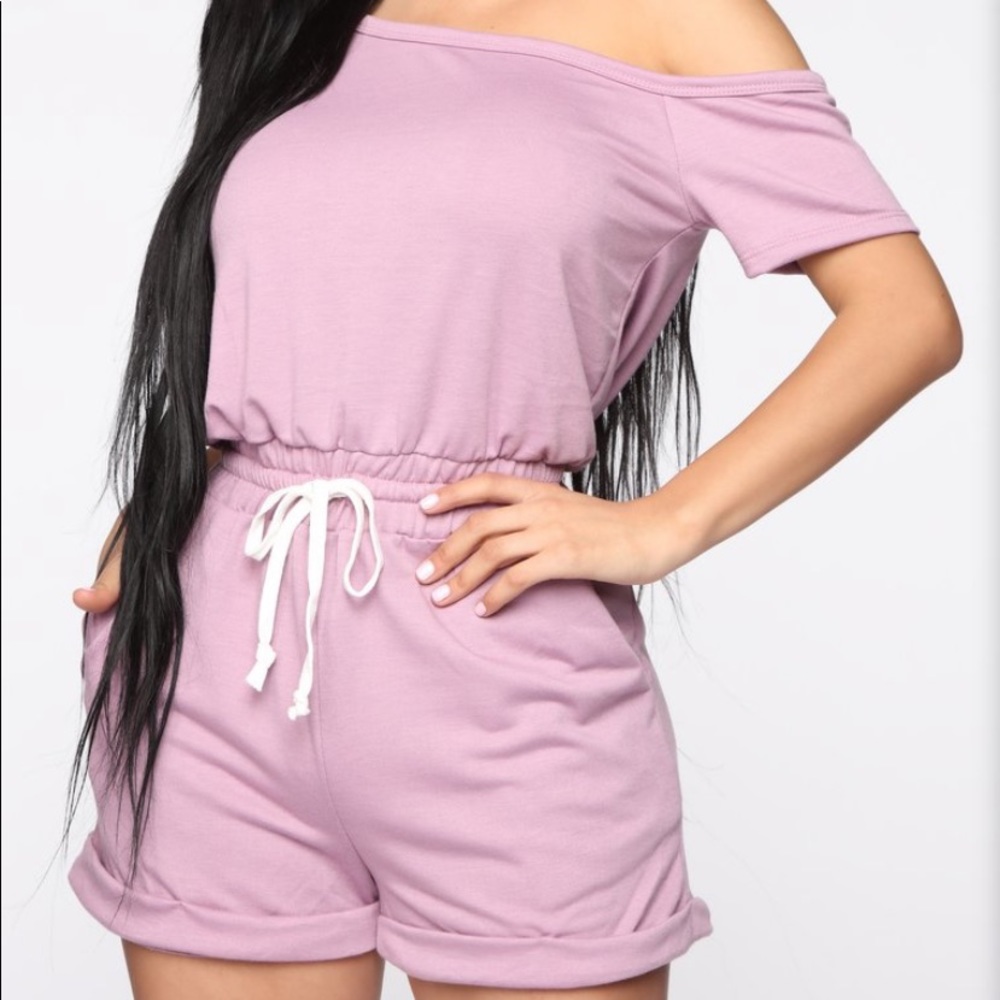 Fashion Nova Weekend Chill Off The Shoulder Romper